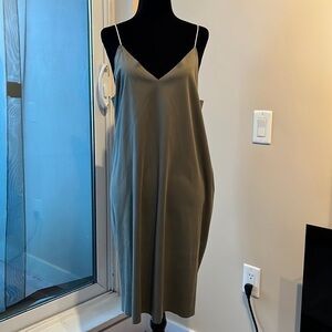 Slip Dress in Hunter Green